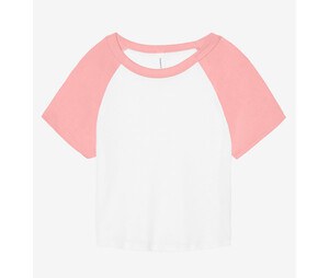 Bella+Canvas BE1201 - WOMEN'S MICRO RIB RAGLAN BABY TEE White / Pink