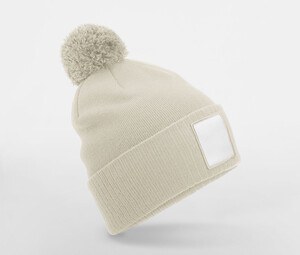 BEECHFIELD BF338R - Bonnet avec pompon et patch Oatmeal/White