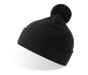 ATLANTIS HEADWEAR AT309 - Beanie with cuff and pompom Black