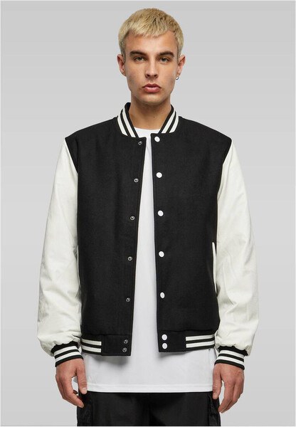 BUILD YOUR BRAND BY269 - Veste baseball en simili cuir